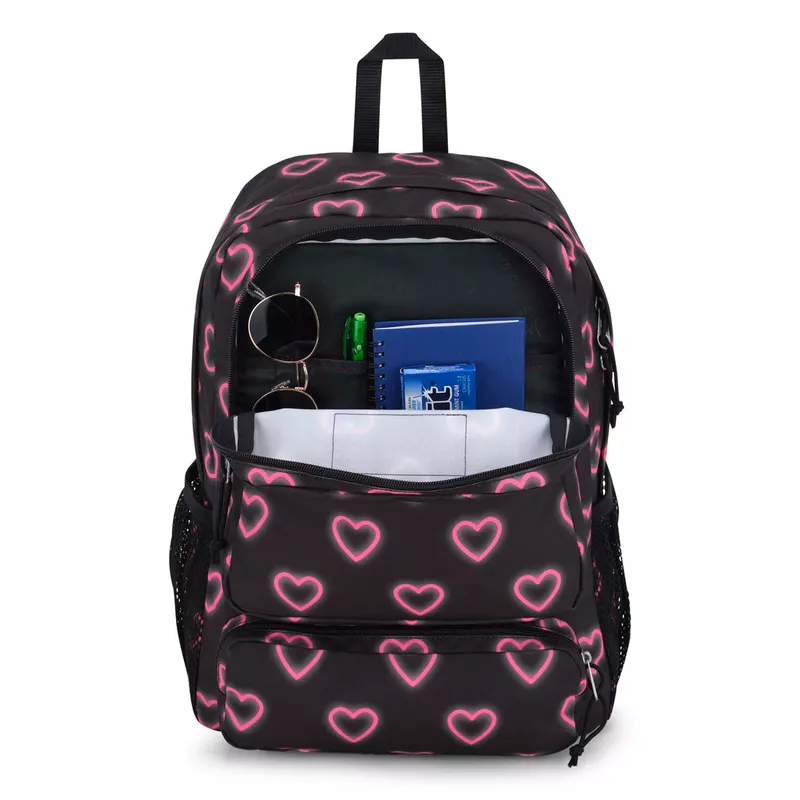 JANSPORT DOUBLETON - Happy Hearts Black